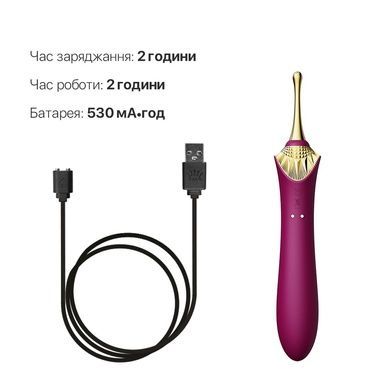 Вагінально-кліторальний вібратор Zalo Bess Velvet Purple SO6653 фото
