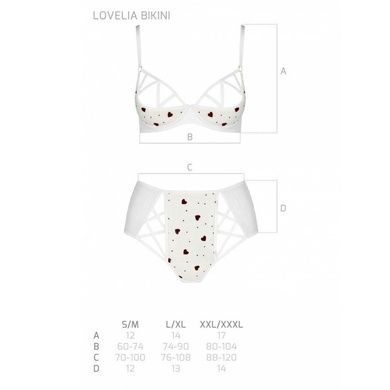 Эротический комплект с рисунком Passion LOVELIA BIKINI XXL/XXXL, white