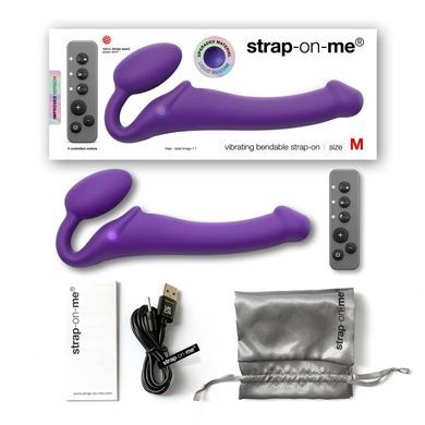 Безременной страпон с вибрацией Strap-On-Me Violet M SO3825 фото