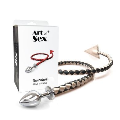 Анальная пробка L с хвостом Art of Sex Succubus черный/золото SO9984 фото