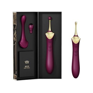 Вагінально-кліторальний вібратор Zalo Bess Velvet Purple SO6653 фото