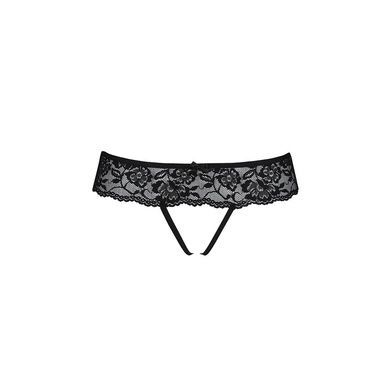 Сексуальні мереживні трусики стрінги з доступом Passion Sеnia L/XL чорні
