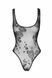 Боди Noir Handmade F242 Tulle body with patterned flock embroidery - L
