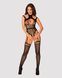 Ажурный бодистокинг комбинезон с отверстиями Obsessive Bodystocking G327 black S/M/L, черный