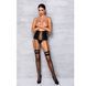 Пояс-корсет из экокожи Passion CELINE SET S/M, black, шнуровка, съемные пажи для чулок, стринги