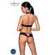 Комплект, открытый топ и трусики из эко-кожи с люверсами Passion MALWIA SET with Open Bra S/M, black