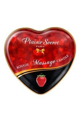 Массажная свеча-сердце Plaisirs Secrets Клубника 35 мл SO1867 фото