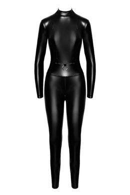 Комбинезон Noir Handmade F319 Caged wetlook catsuit with zippers and ring - XL