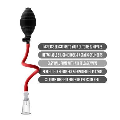 Вакуумна помпа для клітора Temptasia by Blush Beginner's Clitoral Pumping System Black SO8839 фото