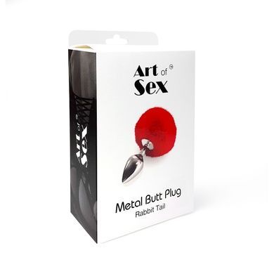 Анальна пробка М Art of Sex Bunny Tails Butt plug, Білий SO6962 фото