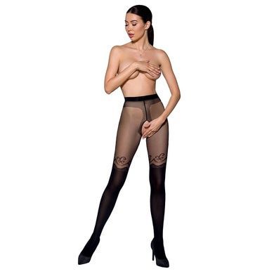Колготки з відкритим доступом, подвійна щільність Passion TIOPEN 012 3/4 (20/40 den), black