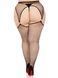 Панчохи Leg Avenue Stokings with O-ring Attached Garter Belt Black 1X/2X