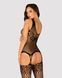 Бодістокінг Obsessive Bodystocking G323 S/M/L black, малюнок бджоли та метелика