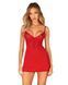 Пеньюар Obsessive Ingridia chemise & thong XS/S, червоний, Пеньюар, стрінги