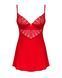 Пеньюар Obsessive Ingridia chemise & thong XS/S, червоний, Пеньюар, стрінги