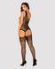 Бодістокінг Obsessive Bodystocking G323 S/M/L black, малюнок бджоли та метелика