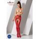 Эротические колготки-бодистокинг Passion S007 red, красивые ажурные колготки с вырезом