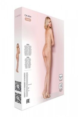 Телесный ажурный бодистокинг со сложным вертикальным плетением Casmir CA004 One size