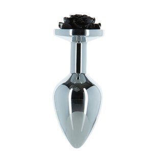 Анальна пробка Lux Active Rose Anal Plug Black + віброкуля SO5572 фото
