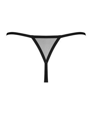 Прозрачные женские трусики-стринги с открытым доступом Obsessive Novenes XL/2XL черные