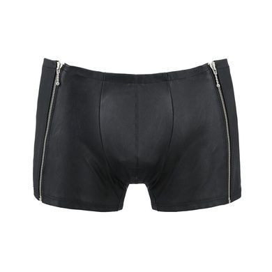 Мужские кожаные боксеры с молниями Passion 049 SHORT MATT S/M Black