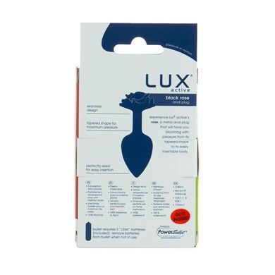 Анальная пробка Lux Active Rose Anal Plug Black + виброшар. SO5572 фото