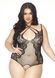 SO8609 Тедди с открытым доступом Leg Avenue Net and lace crotchless teddy 1X&ndash;2X Black, шнуровка на с