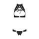 Комплект открытый топ и трусики из эко-кожи с люверсами Passion MALWIA SET Open Bra XXL/XXXL black