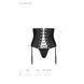 Пояс-корсет из экокожи Passion CELINE SET XXL/XXXL, black шнуровка, съемные пажи для чулок, стринги