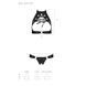 Комплект открытый топ и трусики из эко-кожи с люверсами Passion MALWIA SET Open Bra XXL/XXXL black