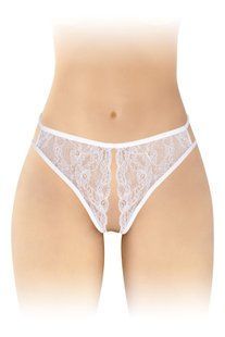 Еротичні жіночі трусики з мереживом і відкритим доступом Fashion Secret Victoria One Size білі