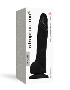 Фалоімітатор Strap-On-Me SOFT REALISTIC DILDO Black L SO4523 фото