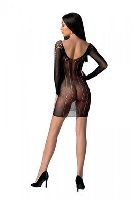 Полупрозрачное мини-платье Passion BS101 One Size, black, рукава-митенки