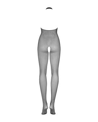 Бодистокинг из мелкой сетки с открытой грудью и доступом Obsessive Bodystocking N101 S/M/L, черный