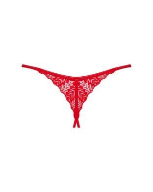 Эротические женские трусики стринги с доступом Obsessive Ingridia XS/S красные