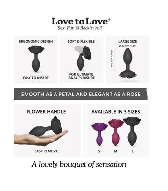 Анальна пробка Love To Love OPEN ROSES L BLACK ONYX SO5983 фото