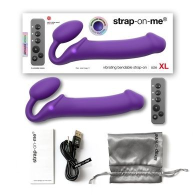Безременной страпон с вибрацией Strap-On-Me Violet XL SO3827 фото