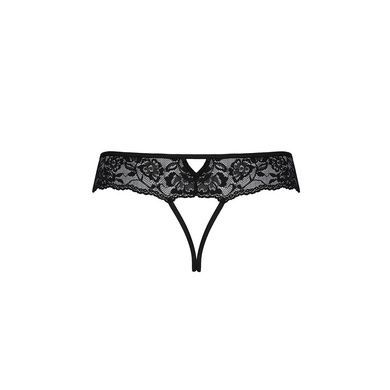 Сексуальні мереживні трусики стрінги з доступом Passion Sеnia XXL/XXXL чорні