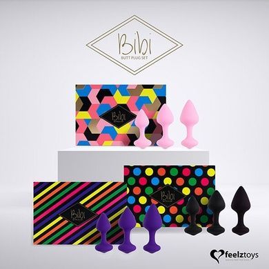 Анальні пробки FeelzToys Bibi Butt Plug Set 3 pcs Pink SO4576 фото