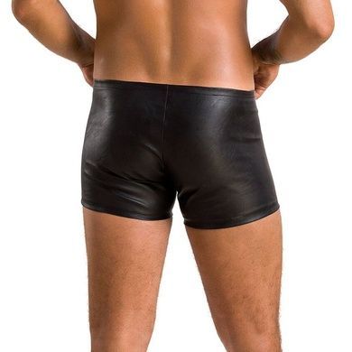 Мужские кожаные боксеры с молниями Passion 049 SHORT MATT XXL/XXXL Black
