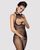 Бодистокинг из мелкой сетки с открытой грудью и доступом Obsessive Bodystocking N101 S/M/L, черный