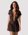 Пеньюар Obsessive Alluria peignoir & thong L/XL черный