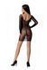 Полупрозрачное мини-платье Passion BS101 One Size, black, рукава-митенки