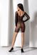 Полупрозрачное мини-платье Passion BS101 One Size, black, рукава-митенки