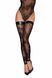 (SALE) Панчохи Noir Handmade F243 Tulle stockings with patterned flock embroidery - S