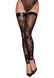 (SALE) Панчохи Noir Handmade F243 Tulle stockings with patterned flock embroidery - S