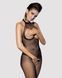Бодистокинг из мелкой сетки с открытой грудью и доступом Obsessive Bodystocking N101 S/M/L, черный
