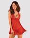 Прозорий пеньюар бебі-дол Obsessive Lacelove babydoll & thong XS/S Red, мереживо, стрінги