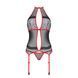 Корсет з пажами Passion SATARA CORSET S/M red, стрінги, мереживо, застібки спереду та ззаду