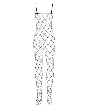 Бодістокінг з великою сіткою і відкритими грудьми Obsessive Bodystocking N102 S/M/L, чорний